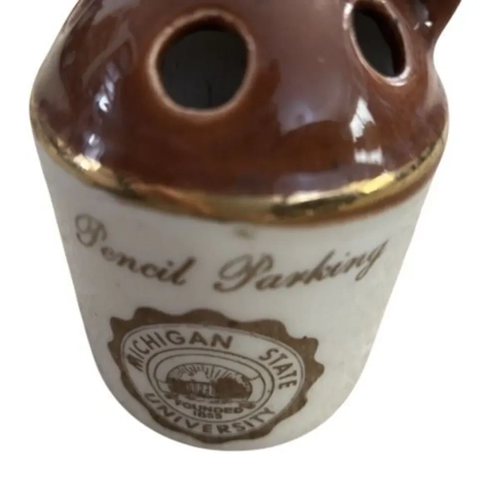 Michigan State University Pencil Parking Vintage Ceramic Jug
